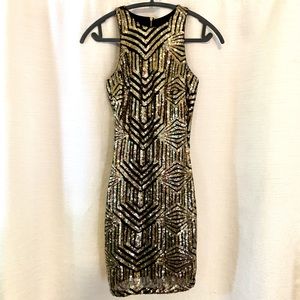 NWOT! Lulu’s Royal Flush Sequin Bodycon Dress